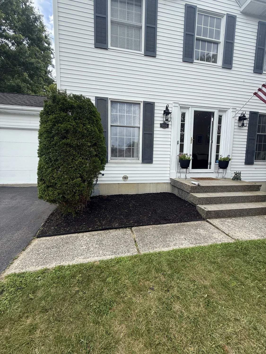 Existing front landscape bed before design