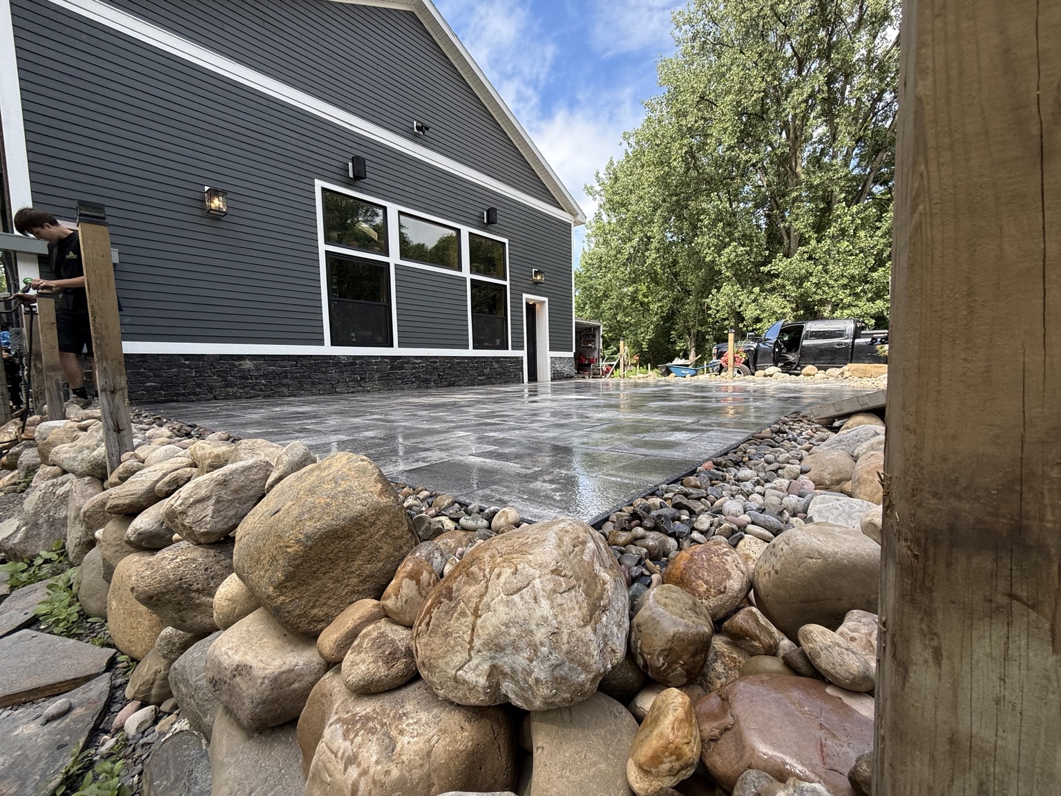 Completed hardscaping project