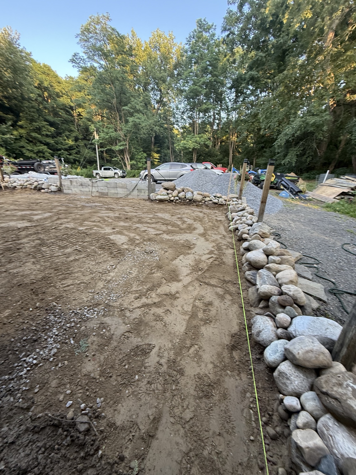 Prepared patio area and base