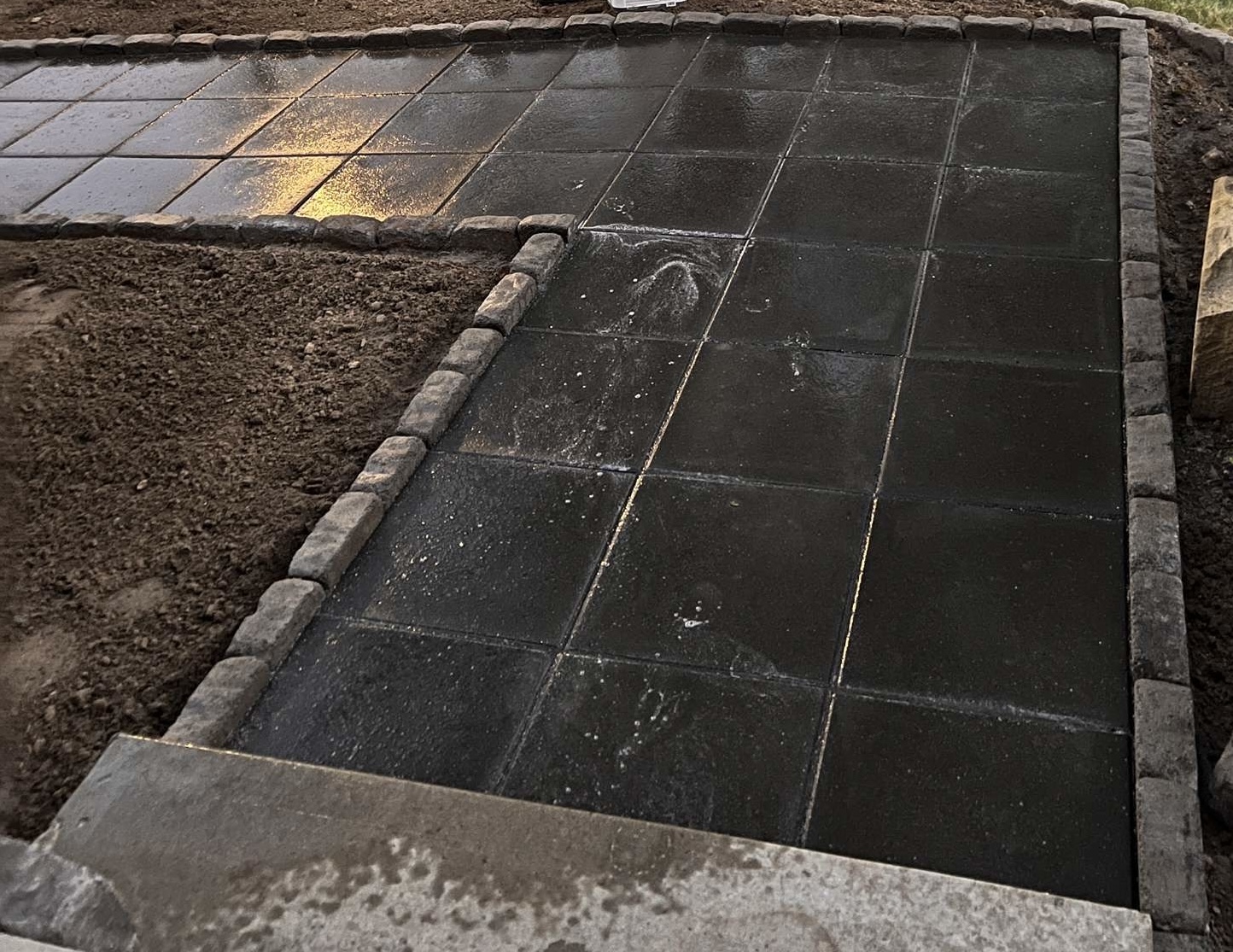 Finished walkway and front entrance