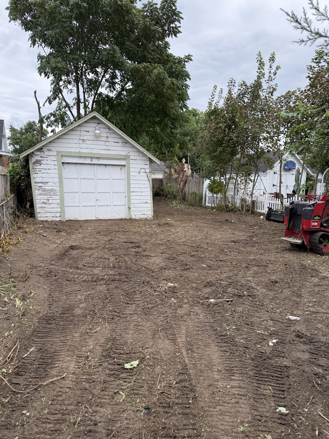 Cleared residential property after overgrowth and brush removal