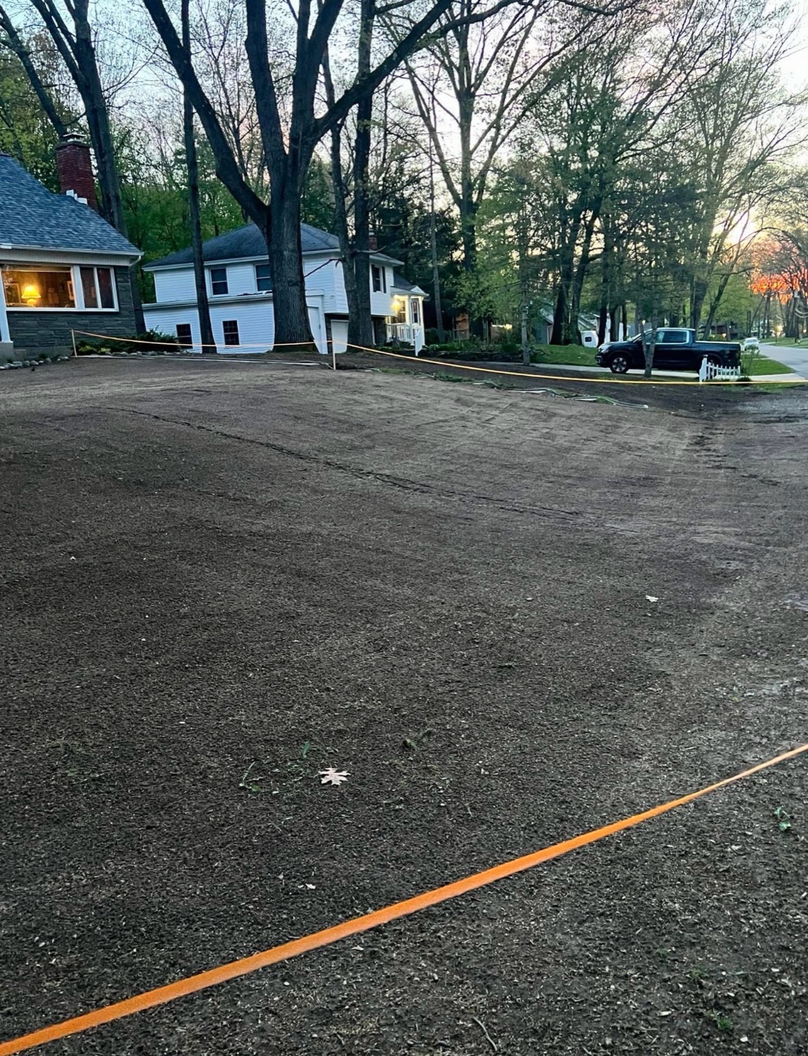 Before lawn renovation