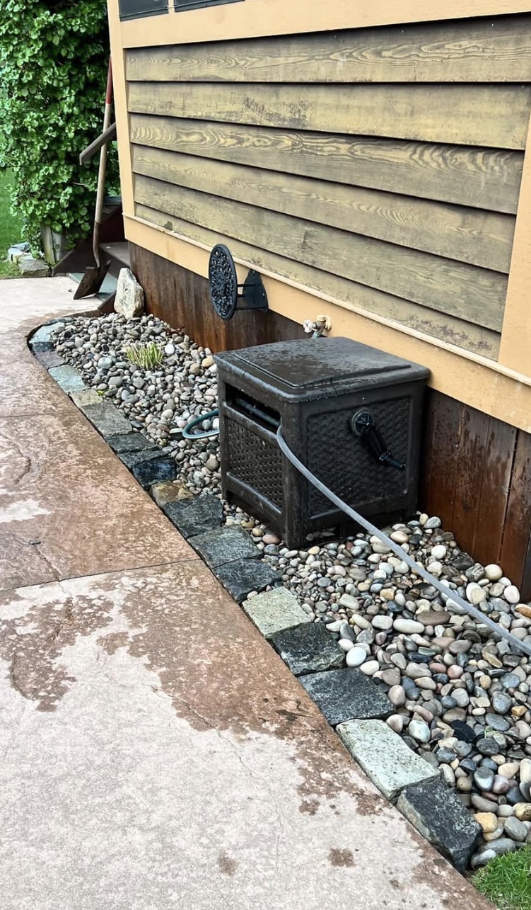 After rock bed install