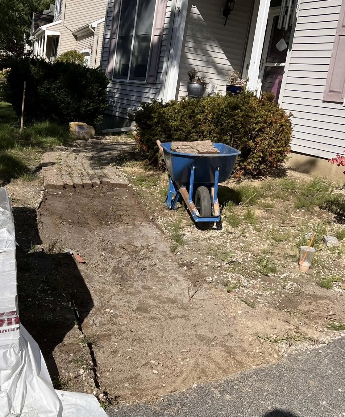 Before paver walkway installation