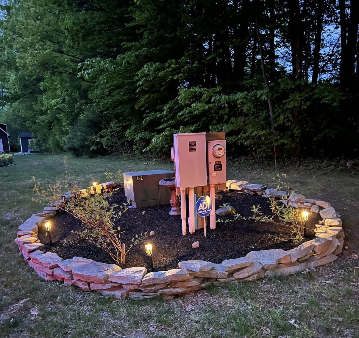 Landscape bed with lighting